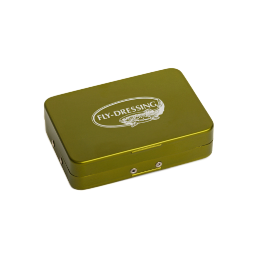 Fly Dressing Aluminium box 6 compartments - Olive