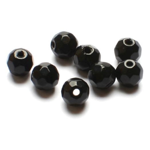 Darts Glass Bead - Faceted Black