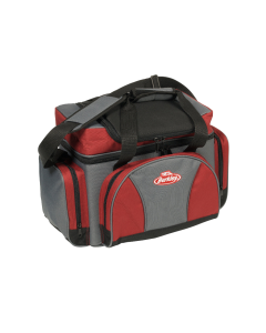 Betesväska inkl 4 askar, grå/vinröd, kylfack