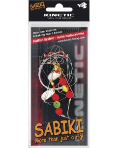 Sabiki Plattfisktackel, 0,65mm - Kulor/Skeder